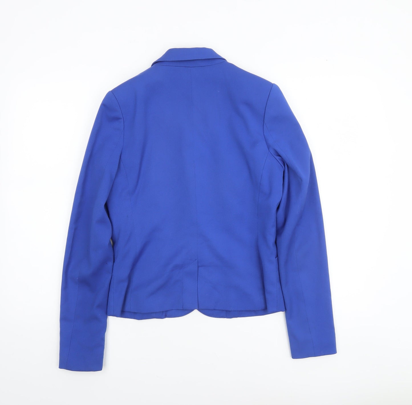 H&M Women Blue Regular Fit Single-Breasted Blazer Size 10