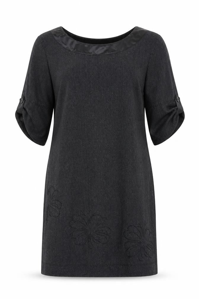Fat Face Women’s Grey Wool Blend Knee Length Shift Dress Size 12
