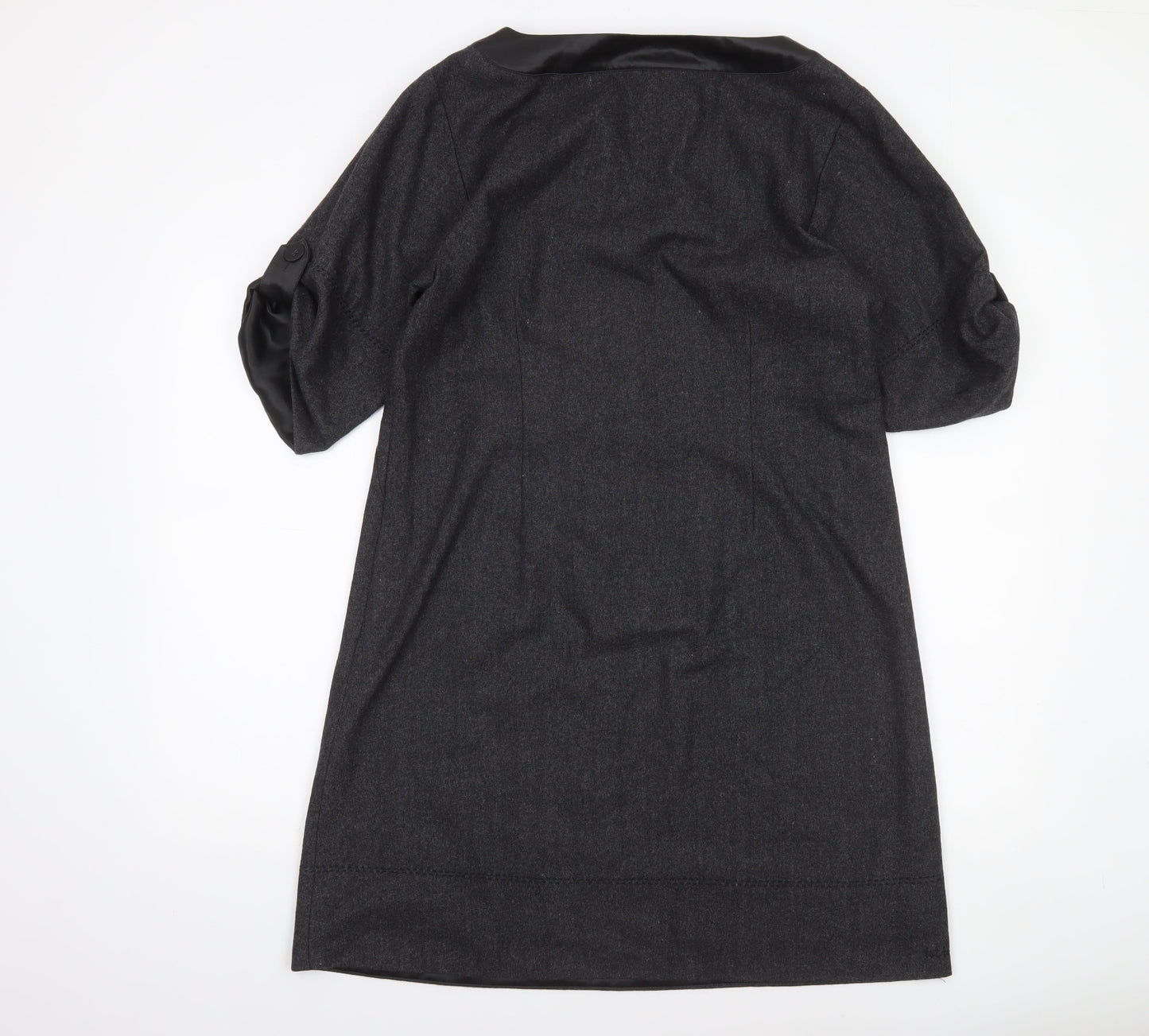 Fat Face Women’s Grey Wool Blend Knee Length Shift Dress Size 12