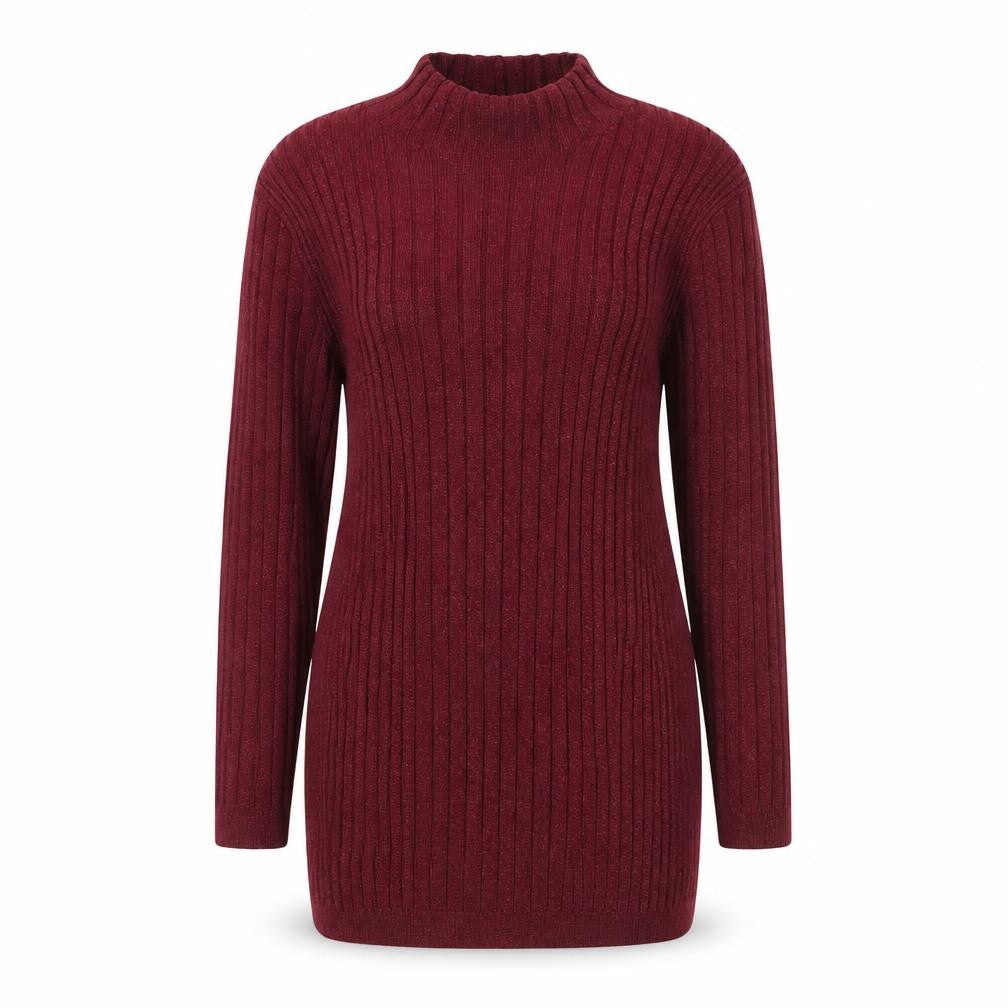 Atmosphere Womens Red Ribbed Mock Neck Knit Jumper Size 8