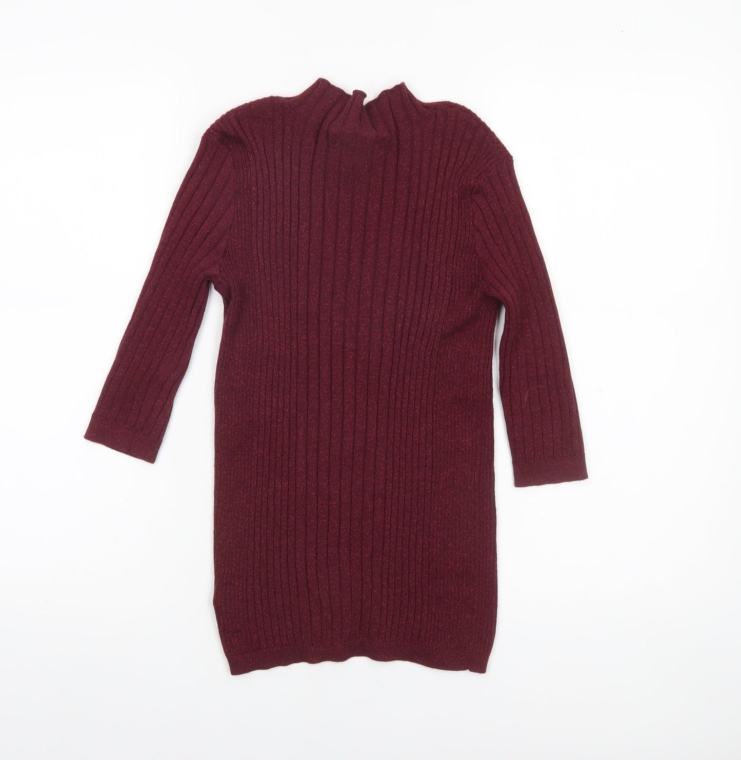 Atmosphere Womens Red Ribbed Mock Neck Knit Jumper Size 8