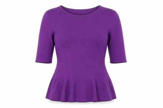 Marks & Spencer Per Una Women's Purple Peplum Knit Jumper Size 14