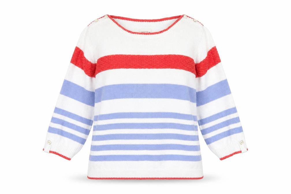 Country Rose Womens Multicoloured Striped Cotton Pullover Jumper XL