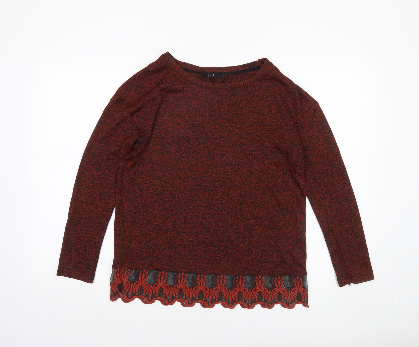 Next Women’s Red Knit Jumper Size 10 Long Sleeve Boat Neck