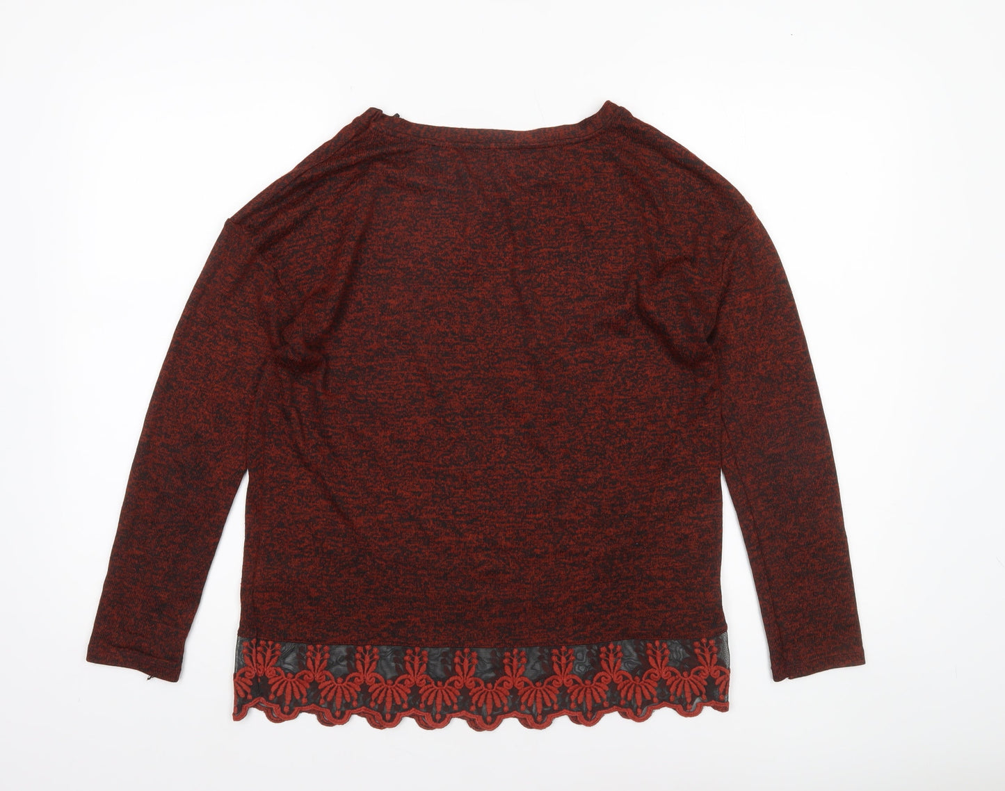 Next Women’s Red Knit Jumper Size 10 Long Sleeve Boat Neck