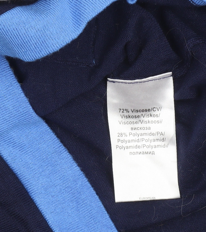 Marble Women's Blue Striped 3/4 Sleeve Pullover Jumper Size 10