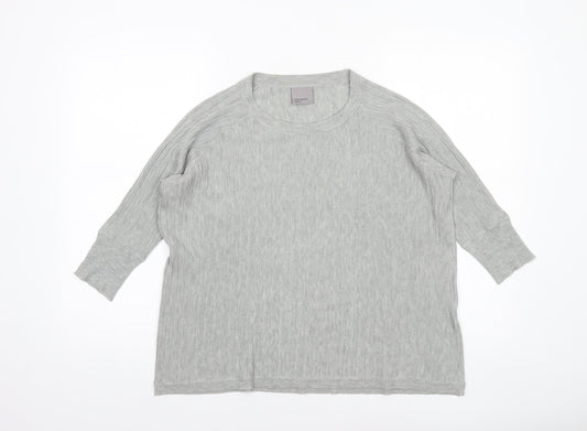 Vero Moda Womens Grey Cotton Knit Crew Neck Pullover Jumper Size S