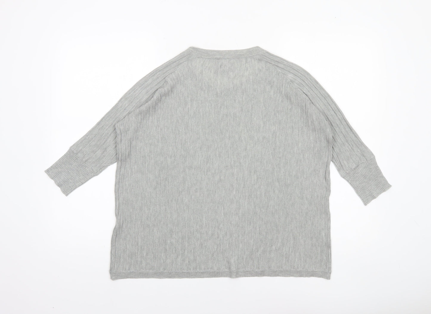 Vero Moda Womens Grey Cotton Knit Crew Neck Pullover Jumper Size S