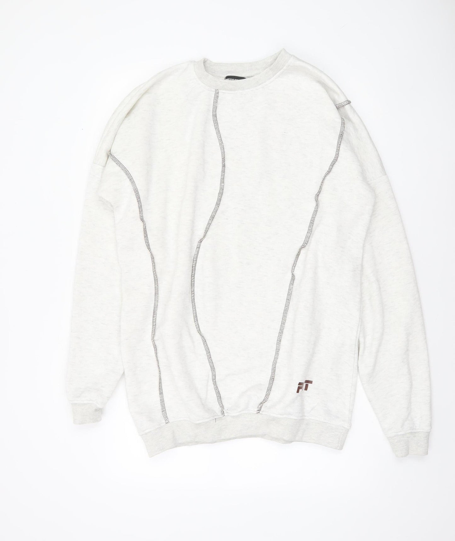 PrettyLittleThing Women’s Beige Pullover Sweatshirt Size 10 Cotton Blend