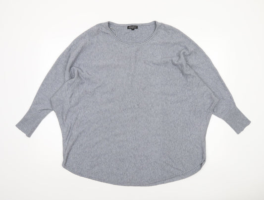 Obsession Women Grey One Size Relaxed Knit Pullover Jumper