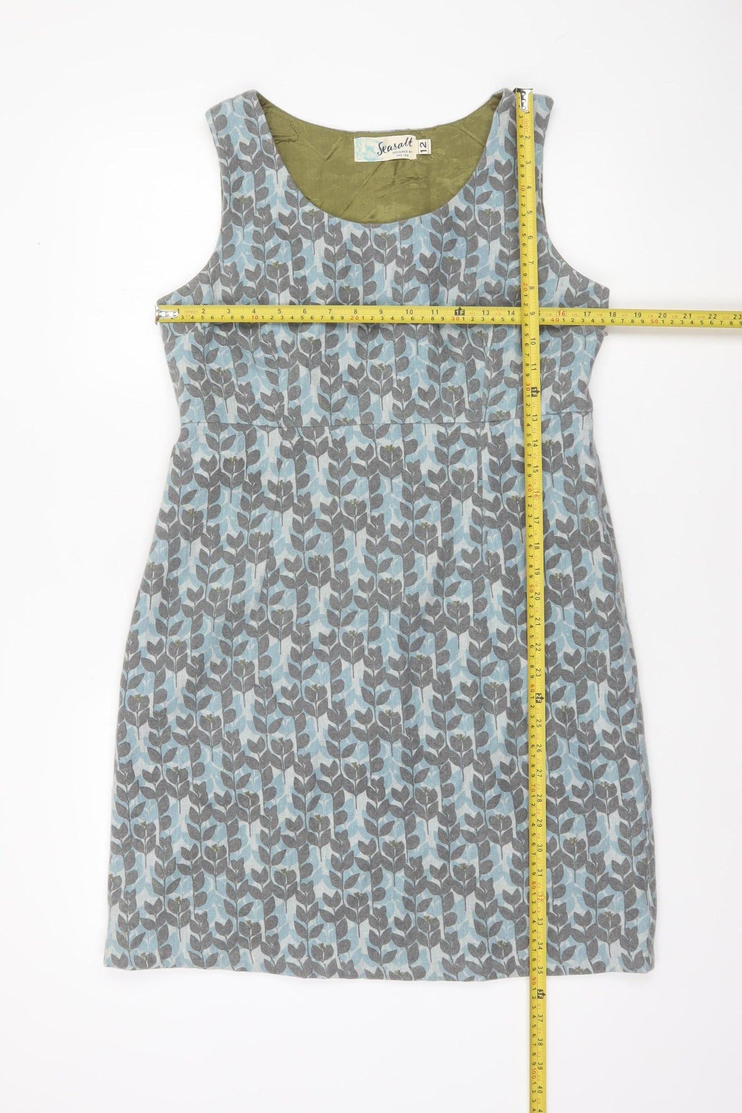 Seasalt Women's Blue Wool Blend Sleeveless Shift Dress Size 12