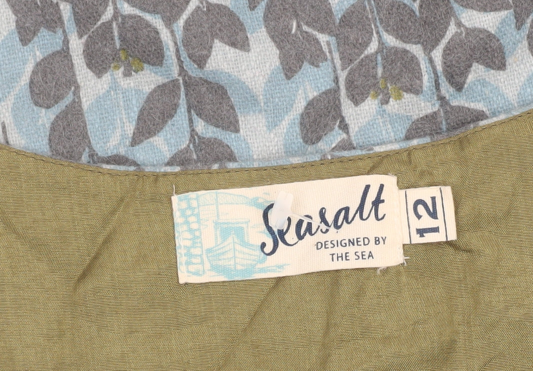 Seasalt Women's Blue Wool Blend Sleeveless Shift Dress Size 12