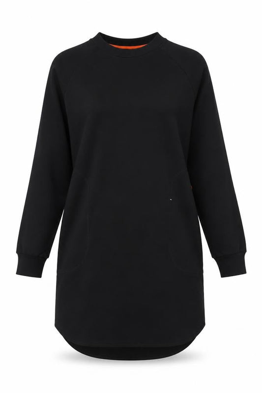 Kin Women’s Black Cotton Long Sleeve T-Shirt Dress XS