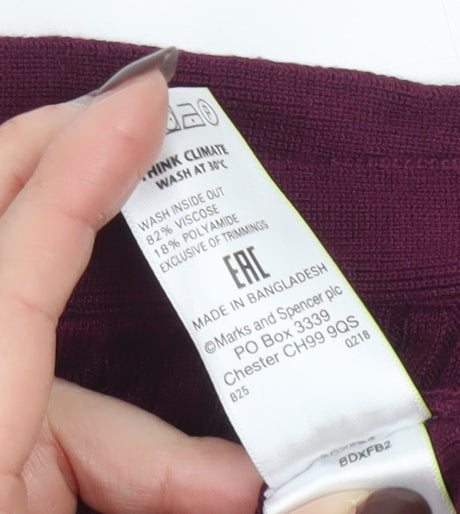 Marks and Spencer Women’s Purple XL Pullover Jumper with Button Accents