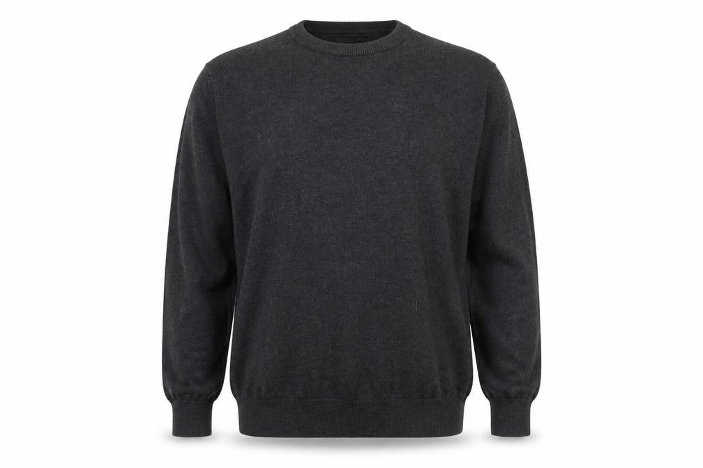 Marks & Spencer Men's Grey Cotton Crew Neck Jumper L Classic Fit