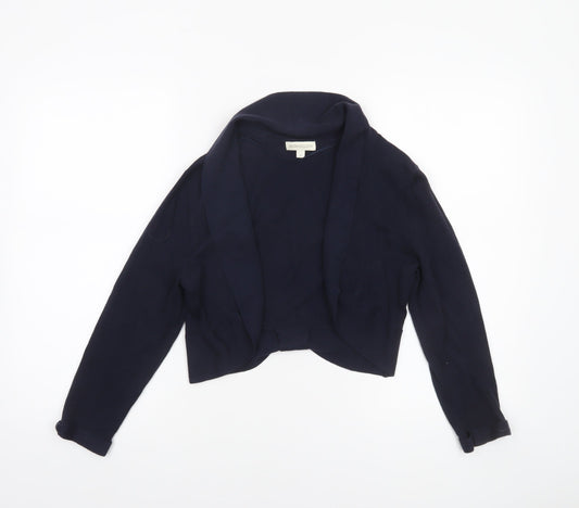 Monsoon Women Blue Small Knit Cardigan Long Sleeve Open Front