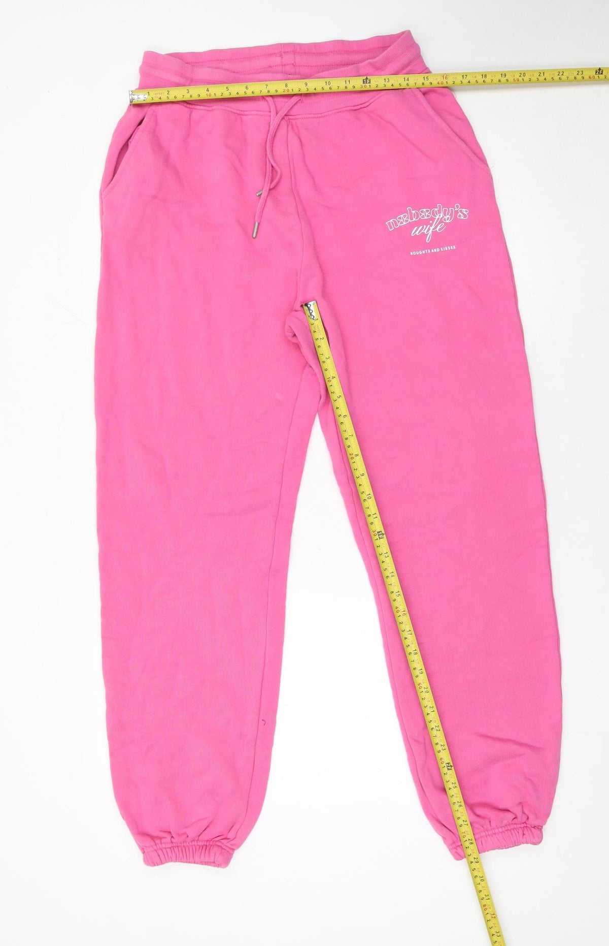 Noughts & Kisses Women's Pink Cotton Sweatpants L Casual