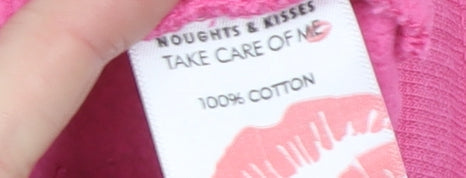 Noughts & Kisses Women's Pink Cotton Sweatpants L Casual