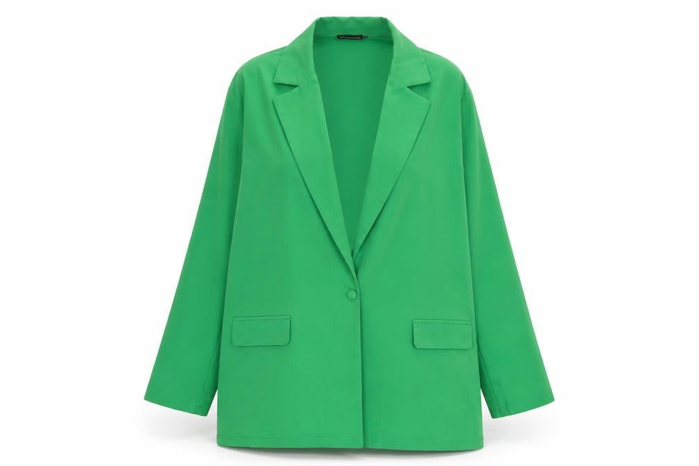 PrettyLittleThing Women Green Size 14 Single-Breasted Blazer