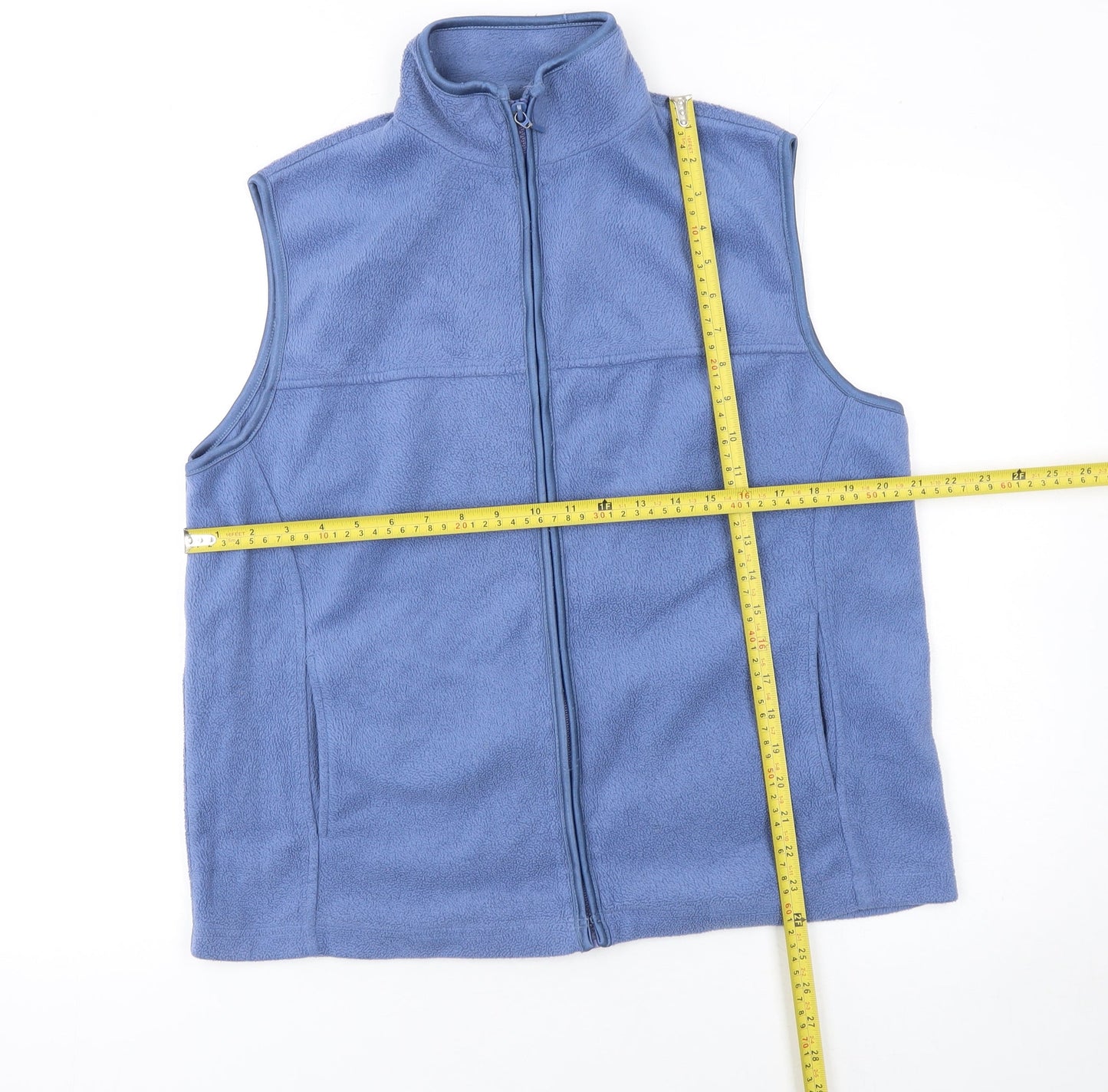 Bonmarché Womens Blue Fleece Zip Waistcoat Bodywarmer Size M