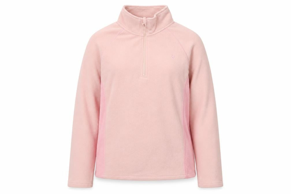 Quba & Co Women Pink Fleece 1/2 Zip Pullover Sweatshirt Size 12