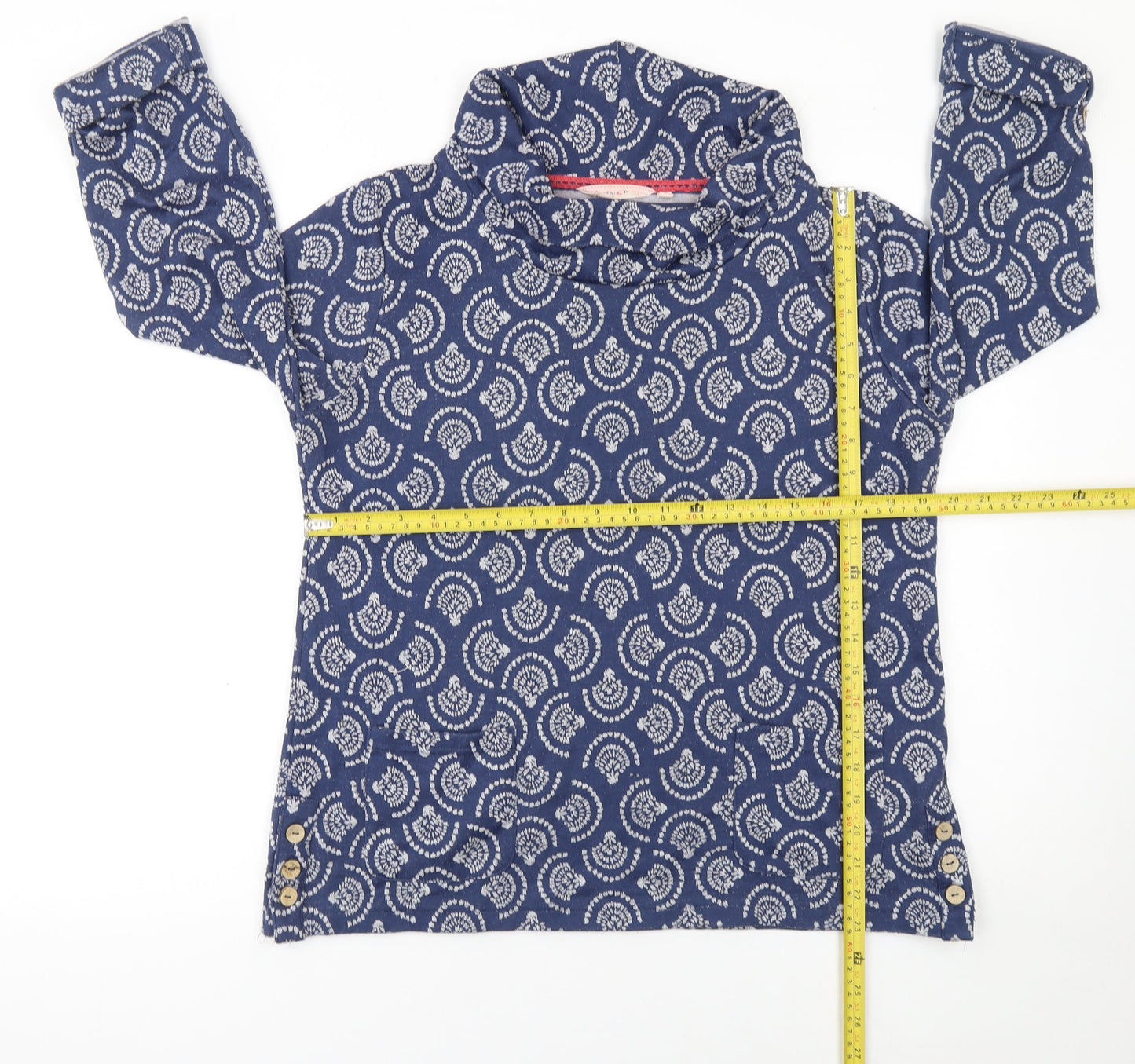 The Edinburgh Woollen Mill Womens Blue Geometric Tunic Blouse M
