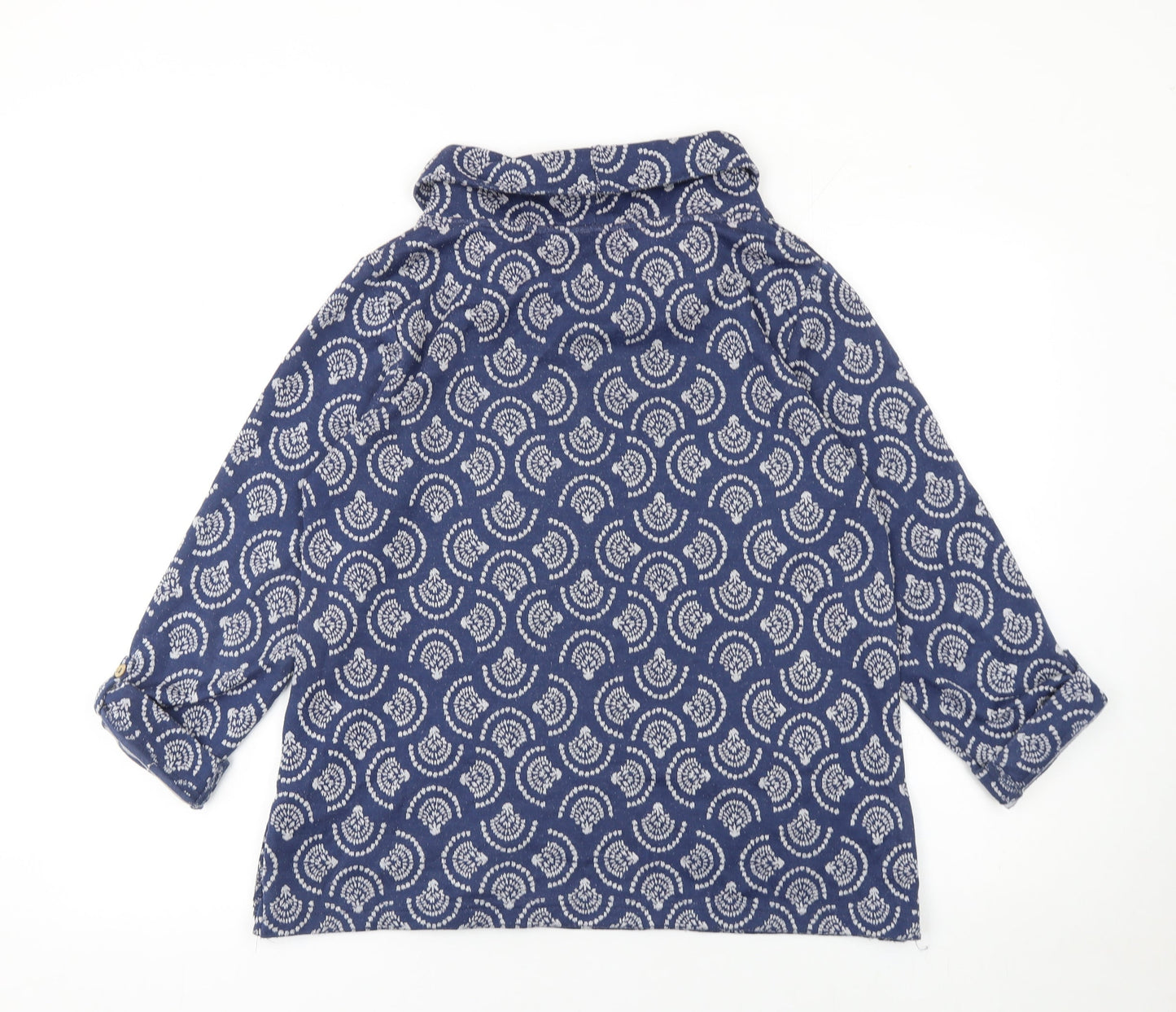The Edinburgh Woollen Mill Womens Blue Geometric Tunic Blouse M