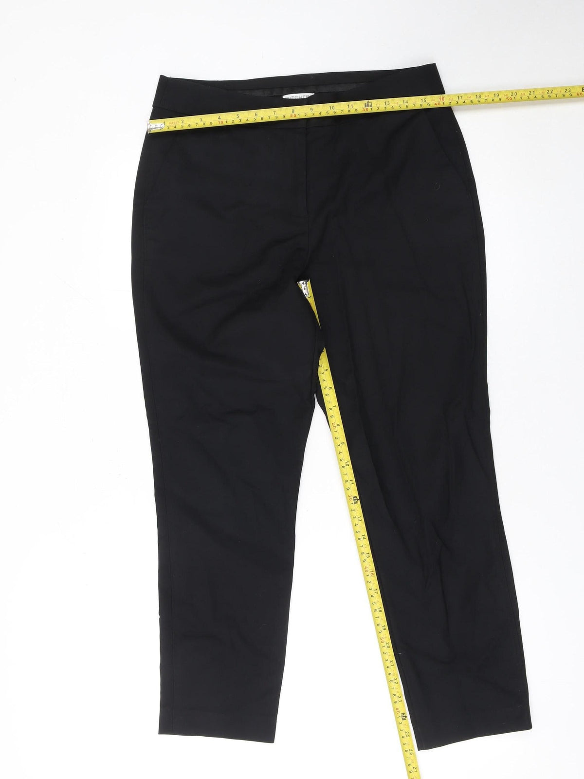 Witchery Women's Black Slim Fit Cotton Blend Stretch Trousers Size 10