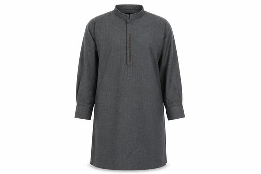 Black Pearl Girls Grey Long Sleeve Cotton Blend Tunic Shirt Size 18