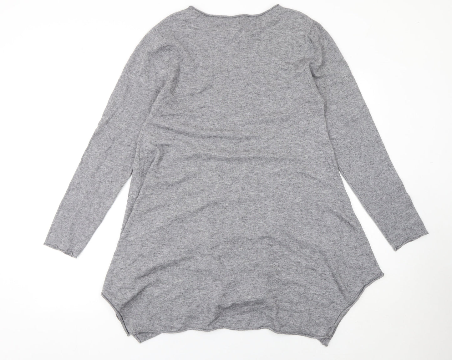 Roman Women Grey Size 14 Rhinestone Star Long Sleeve Pullover Jumper
