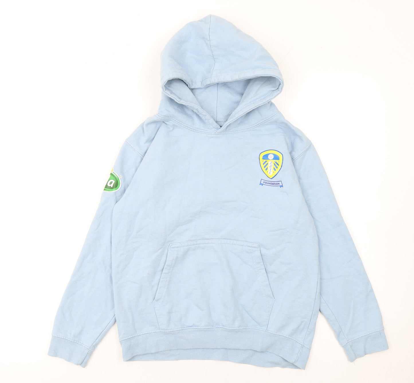 Just Hoods Boys Light Blue Pullover Hoodie L (9-11 Years) Cotton Blend
