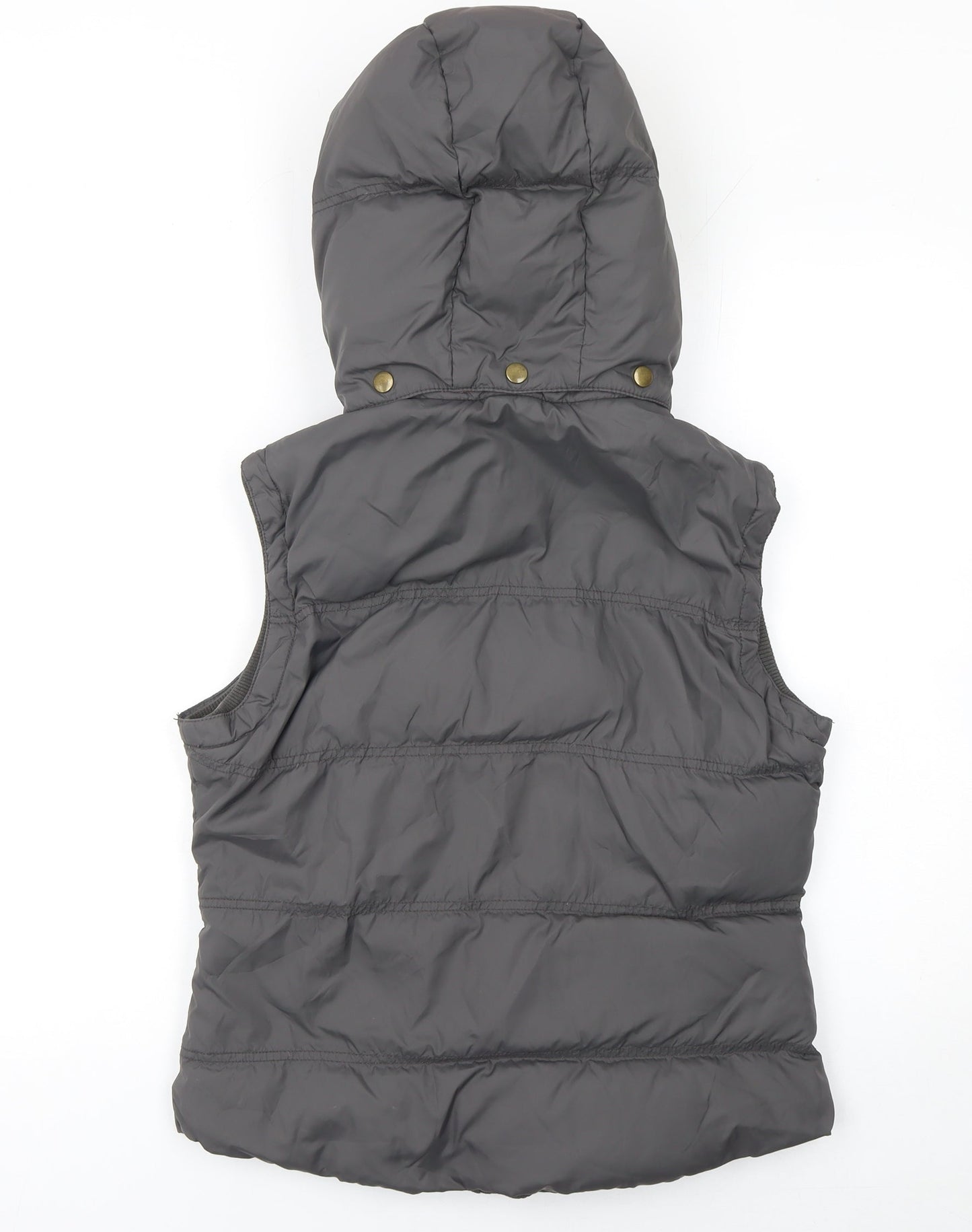 Jack Wills Womens Grey Hooded Padded Waistcoat UK 10 Casual Outerwear