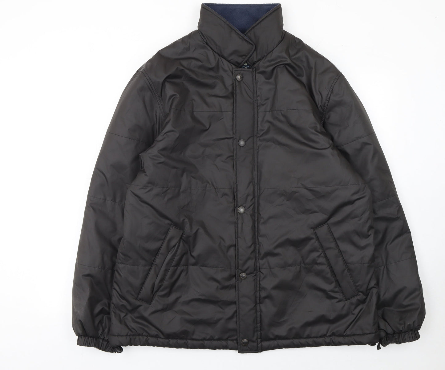 Melka Men's Black Polyester Winter Puffer Jacket Size 52 Regular