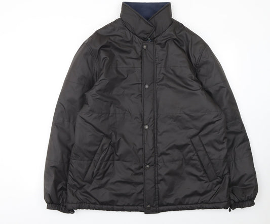 Melka Men's Black Polyester Winter Puffer Jacket Size 52 Regular