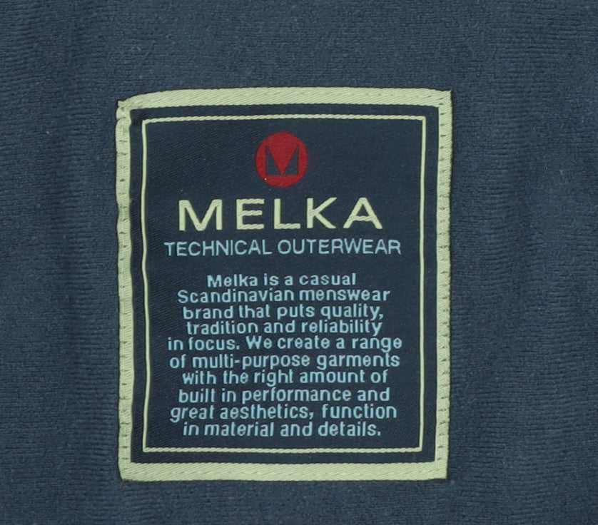 Melka Men's Black Polyester Winter Puffer Jacket Size 52 Regular