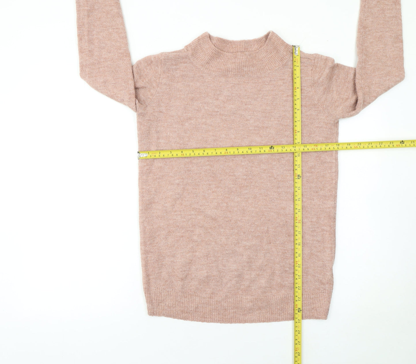 H&M MAMA Women’s Beige Mock Neck Knit Jumper XS