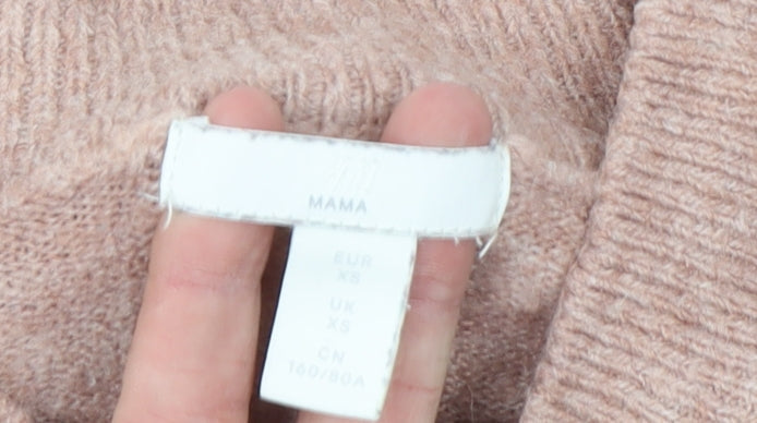 H&M MAMA Women’s Beige Mock Neck Knit Jumper XS