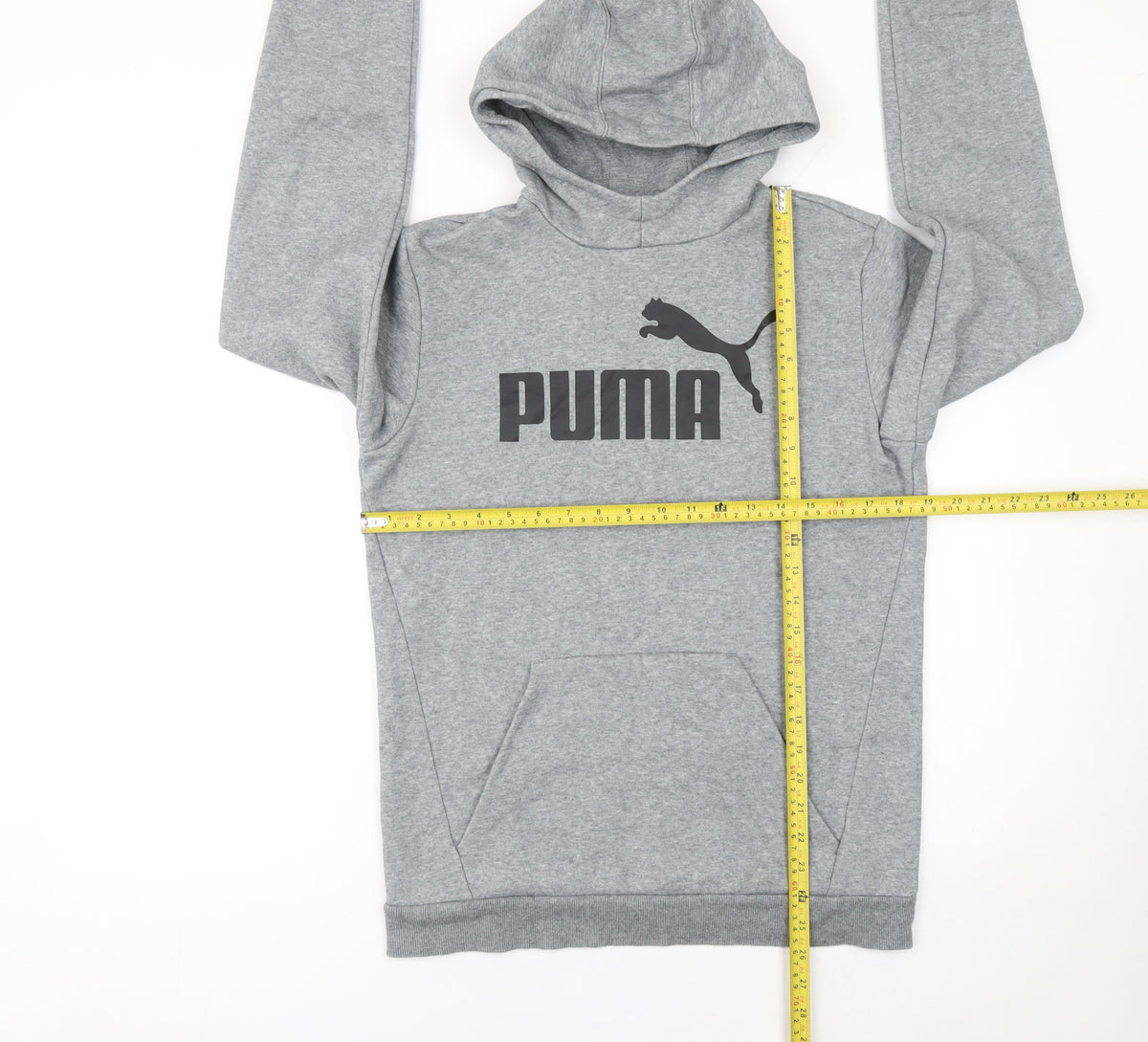 Puma Boys Grey Pullover Hoodie 16-15-16Y Regular Fit Fleece Sweatshirt