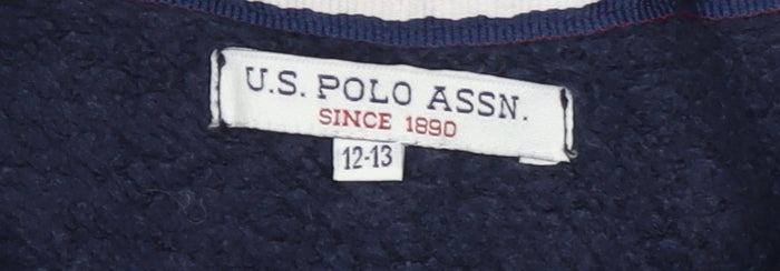U.S. Polo Assn. Boys Blue 12-13 Years Pullover Fleece Hoodie