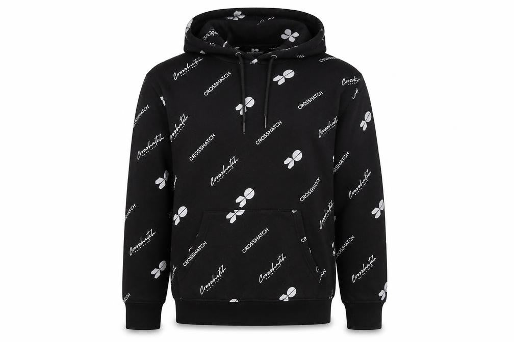 Crosshatch Men's Black Pullover Hoodie S Logo Graphic Fleece