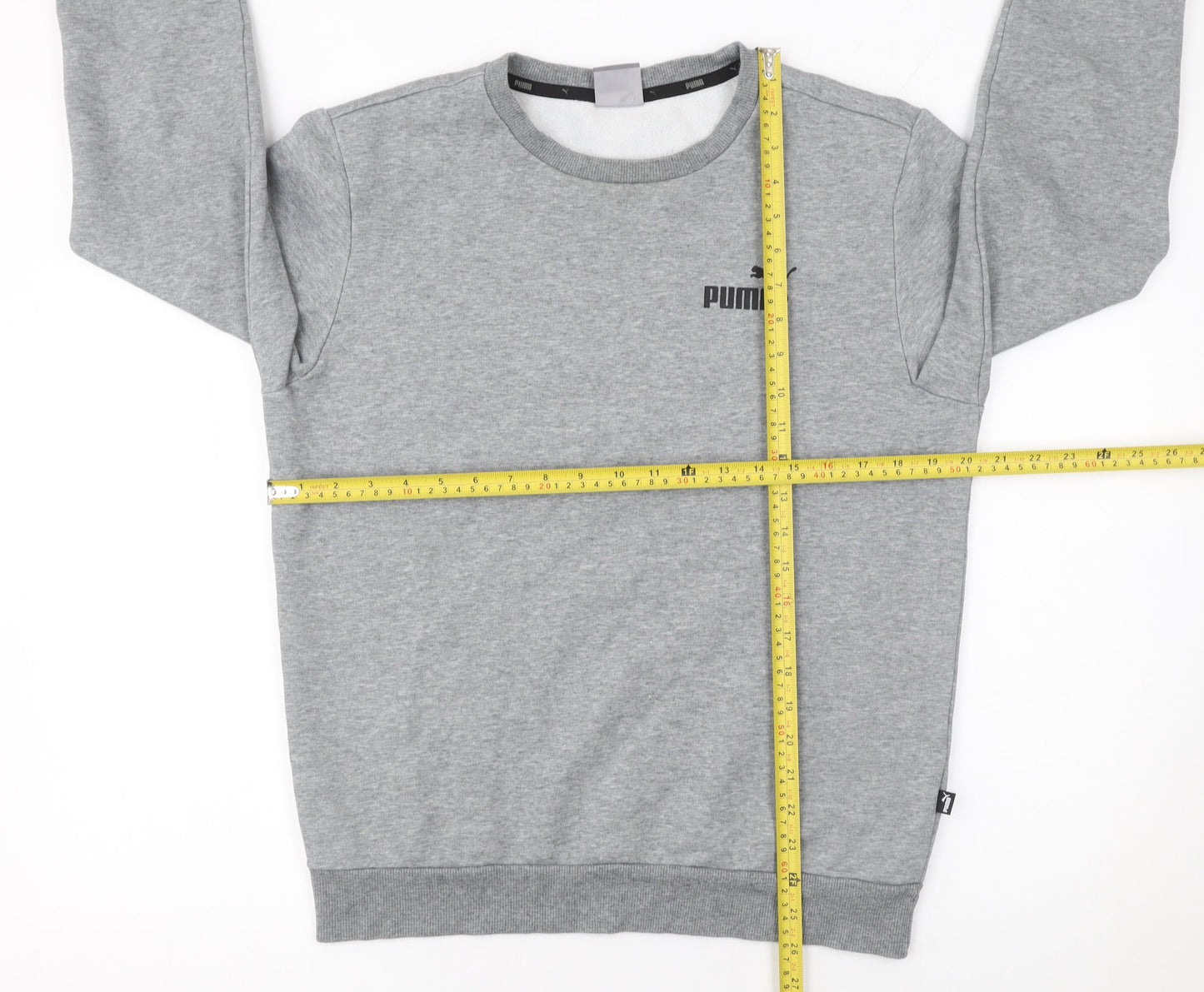Puma Men's Grey Crew Neck Sweatshirt Size S Regular Fit Pullover