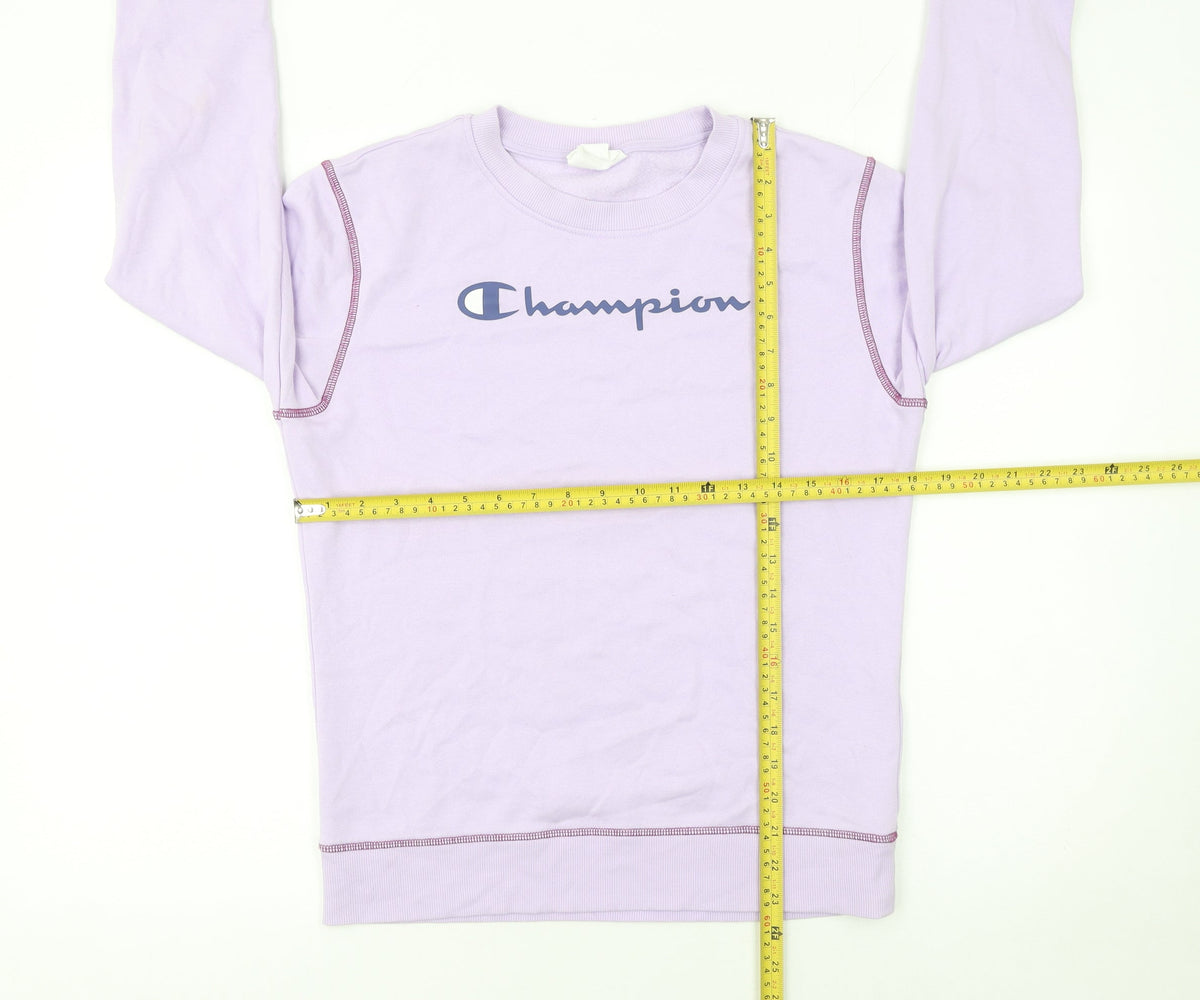 Champion Girls Purple Logo Pullover Sweatshirt L 11-12 Years