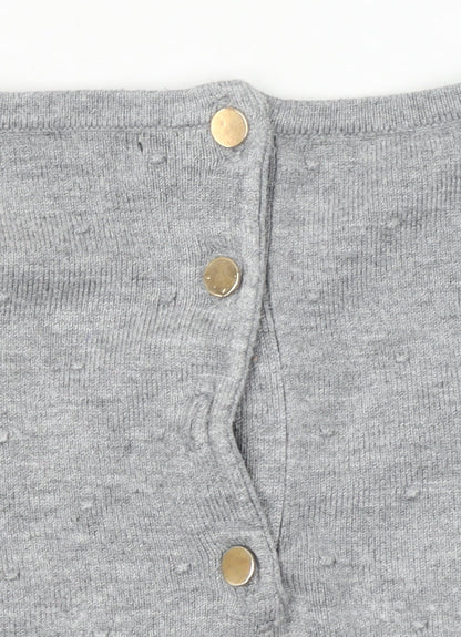 Mango Womens Grey Scoop Neck Long Sleeve Lightweight Jumper Size S