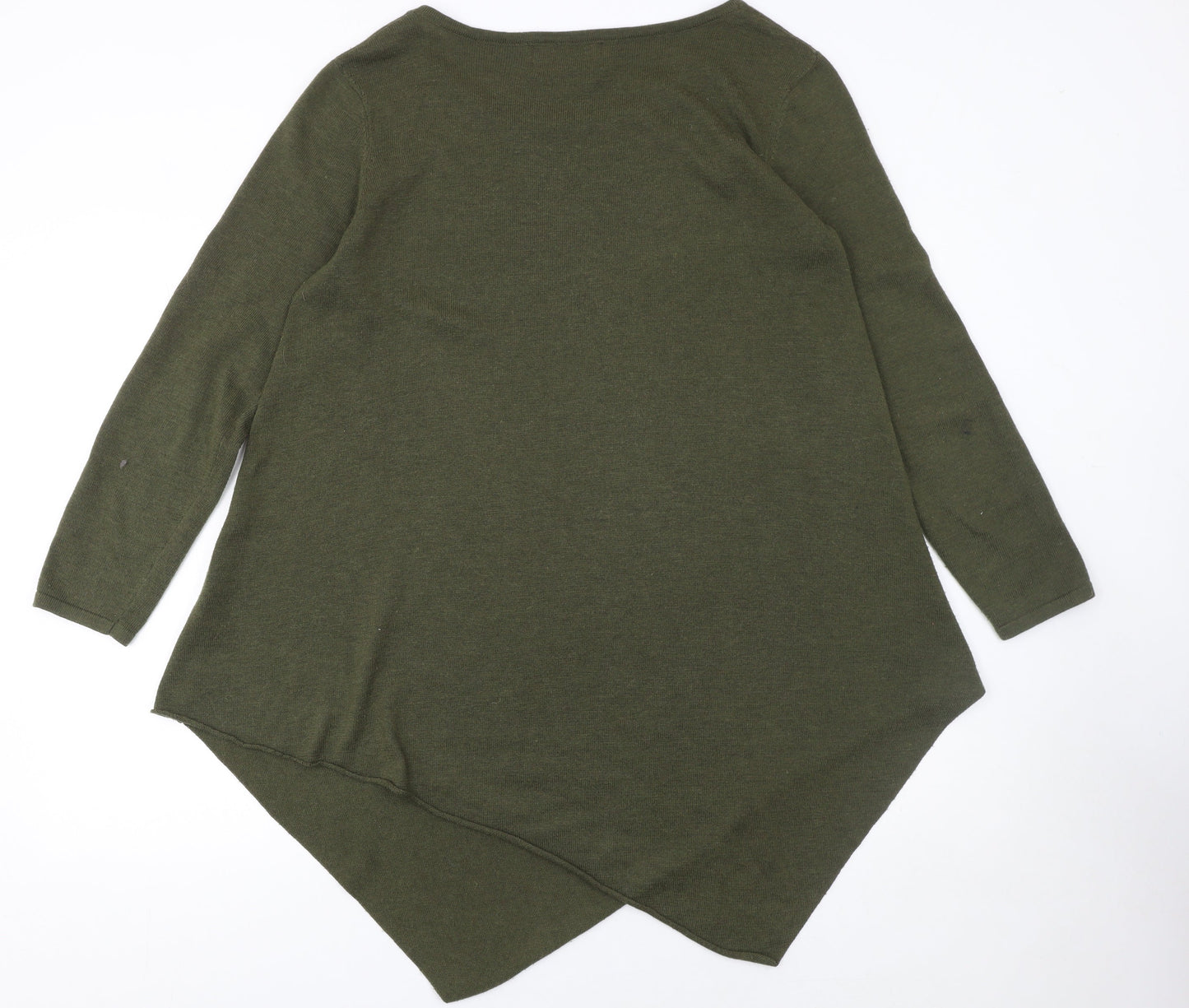 Ginger Toby Women’s Green Asymmetrical Knit Jumper Size S