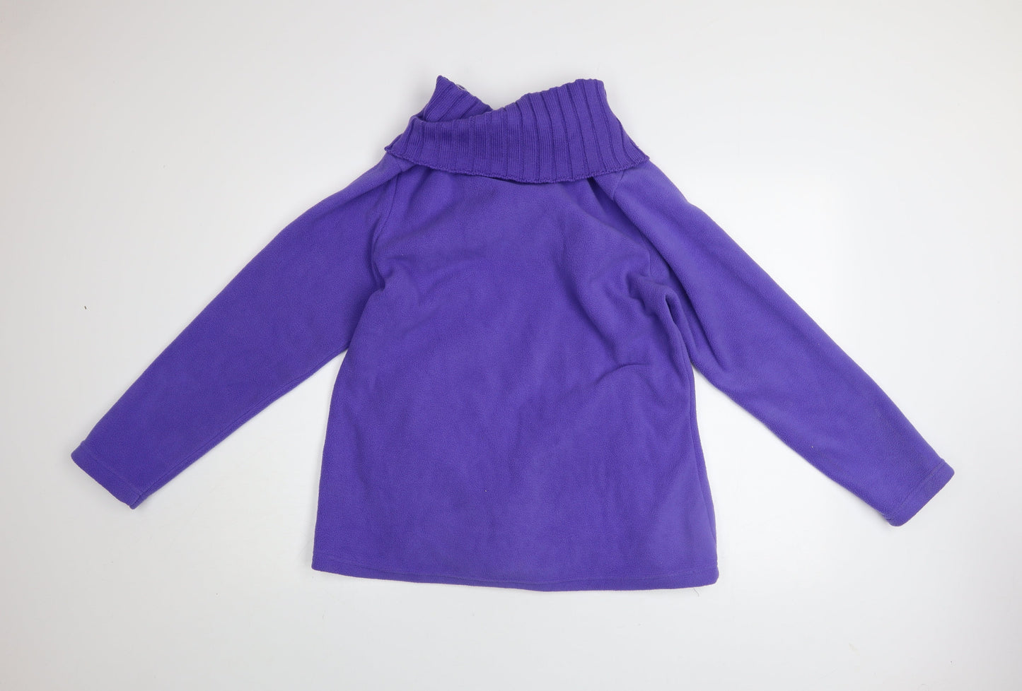 Atlas For Women Purple Embroidered Fleece Sweatshirt UK 12-14
