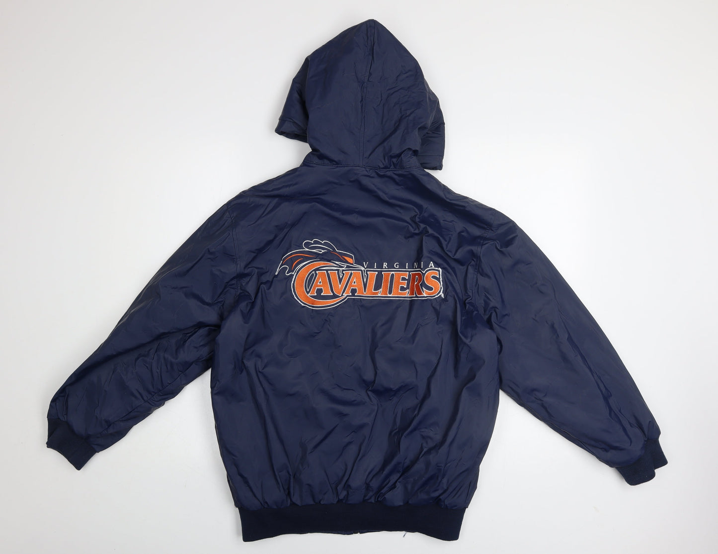 Steve & Barry's Men's Blue Hooded Bomber Jacket S