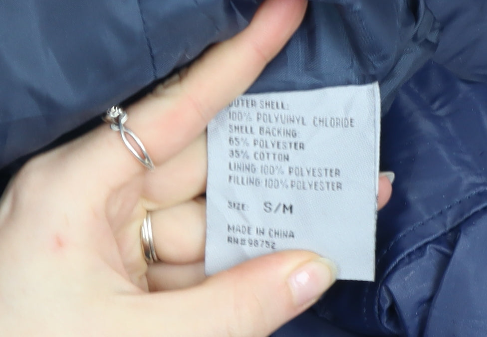 Steve & Barry's Men's Blue Hooded Bomber Jacket S