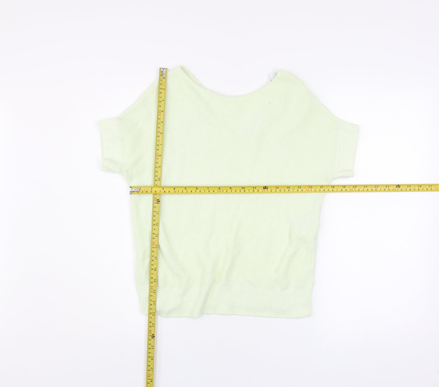 Mint Velvet Womens Light Green Short Sleeve Knit Top XS Linen Blend