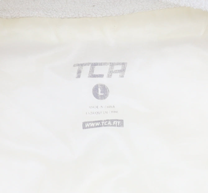 TCA Mens Ivory Full Zip Padded Waistcoat Bodywarmer L