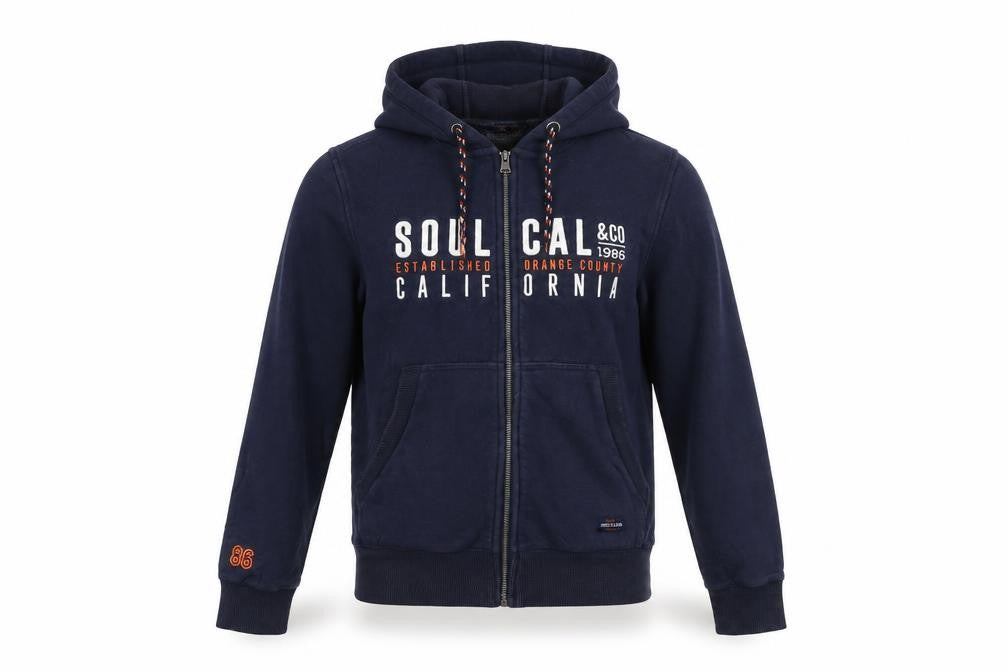 SoulCal & Co Men's Blue Hooded Full Zip Jacket Size S